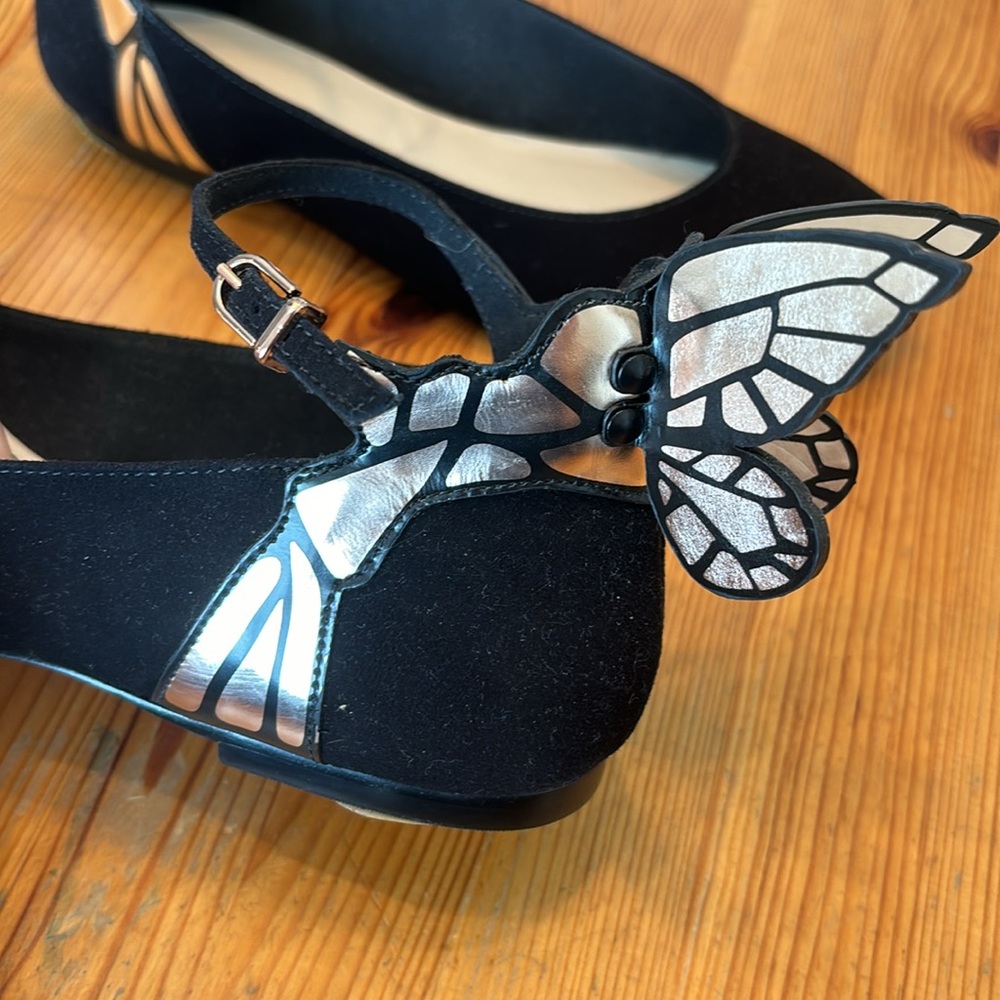 Sophia Webster black ballet butterfly wing flats - Picture 2 of 9